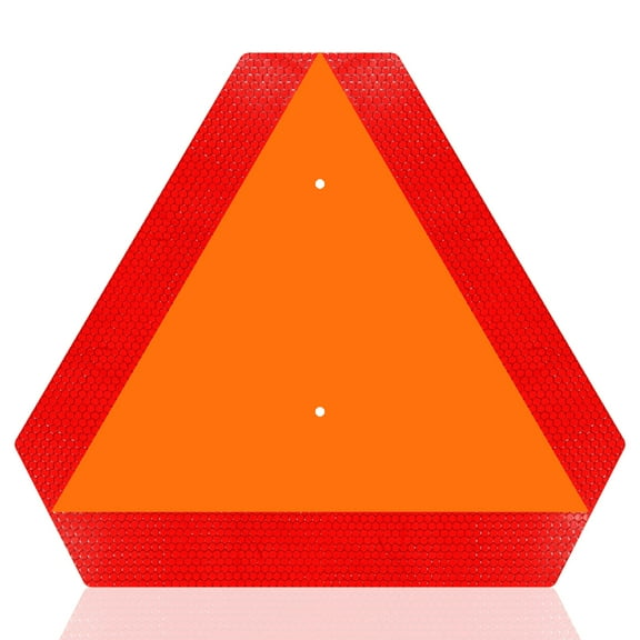 Sicol Plus Slow Moving Vehicle Sign Rust Free Aluminum sheet 0.5 mm (Pack of 01) Golf Cart Accessories, smv signs UTV Tractor Reflective warning signs size 16 X 14 Inches (Aluminum)