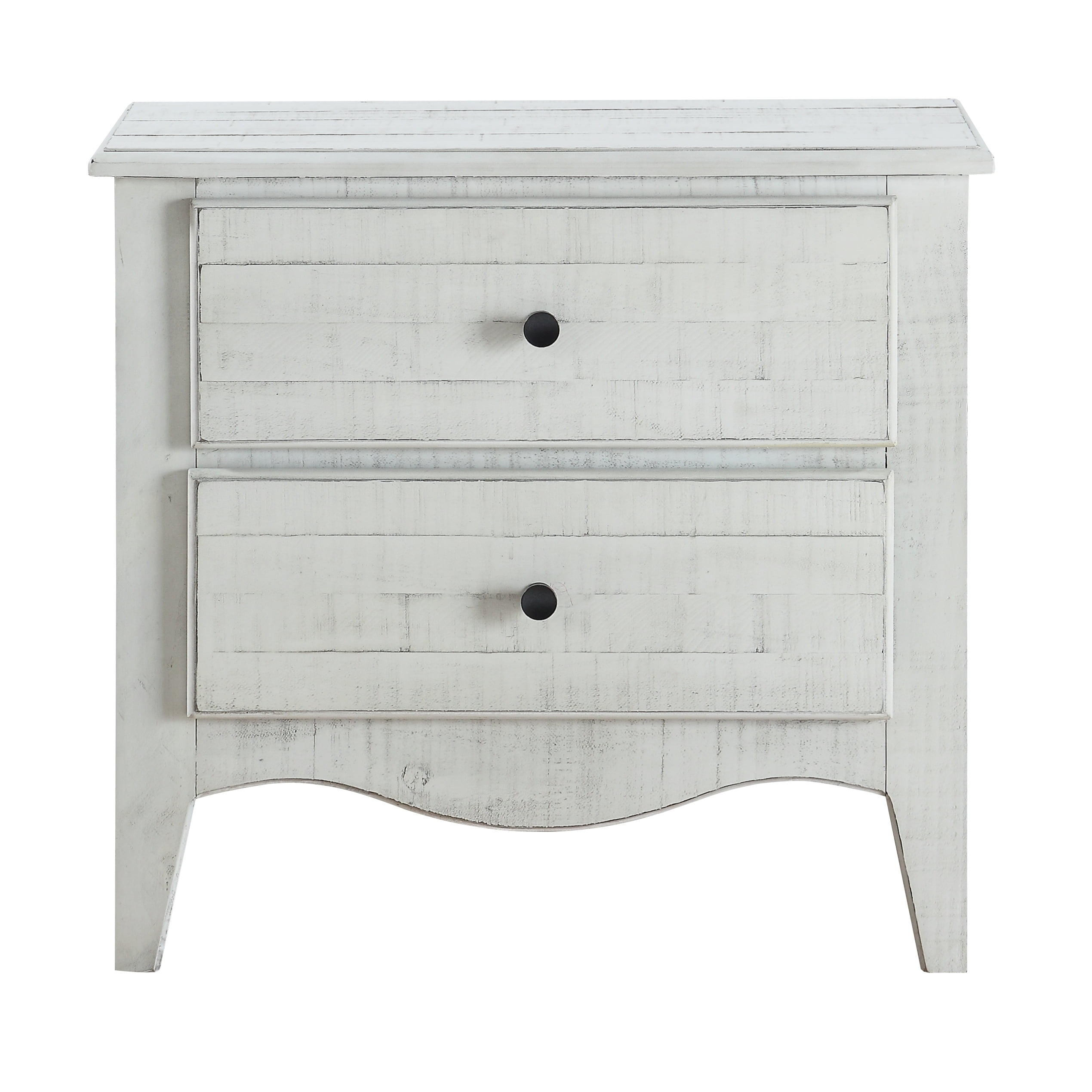 Modus Furniture Ella Solid Wood Two Drawer Nightstand, White Wash - Walmart.com - Walmart.com