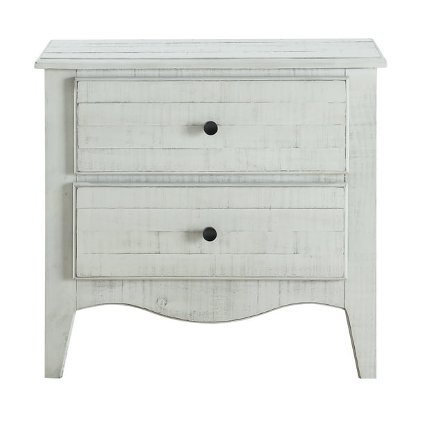 Modus Furniture Ella Solid Wood Two Drawer Nightstand White Wash Walmart Com Walmart Com