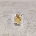thumbnail image 3 of Wide Natural Citrine Ring, Rough Citrine Gemstone Ring, November Birthstone, 925 Sterling Silver, Womens Ring, Christmas, Thanksgiving, Tiny Ring, Handmade, Statement Jewelry, Rough Gemstone Jewelry, 3 of 6