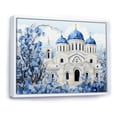 thumbnail image 3 of Designart "Coastal Orthodox Church Greece IV" Extra Large Landscapes Framed Wall Art - Country Blue Greece Bedroom Framed Canvas Wall Art, 3 of 7