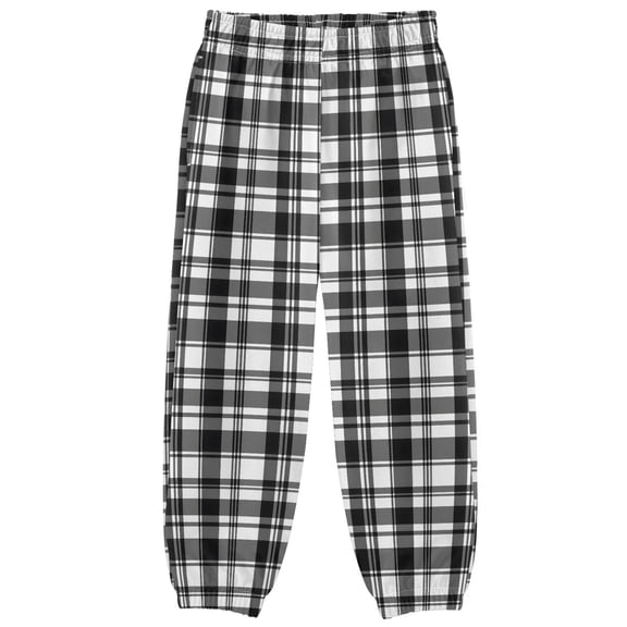 Black Check Boys Pants Kids Casual Sweatpants Joggers Toddler Sports Pants 3-10 Years