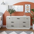thumbnail image 2 of CosmoLiving by Cosmopolitan Valencia 7-Drawer Wide Dresser, Taupe and White, 2 of 13