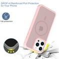 thumbnail image 3 of for iPhone 16 Case Translucent Magnetic Compatible with Magsafe Charger, Cute Thin Slim Anti-Yellow Acrylic, Hybird Hard Plastic & Silicone Girly Phone Case for Women Men, Pink, 3 of 6