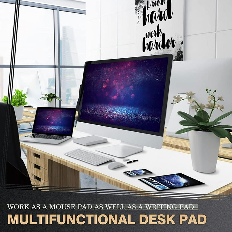 Desk Mat Mouse Pad Desk Pad Waterproof Desk Mat for Desktop Leather Desk Pad for Keyboard and Mouse Desk Pad Protector for Office and Home White 47.2 x 23.6 Walmart