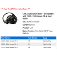 thumbnail image 2 of Left Auxiliary Fan Motor - Compatible with 2002 - 2006 Honda CR-V Sport Utility 2003 2004 2005, 2 of 2
