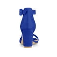 thumbnail image 3 of BLISSFUL STEP Women's Shoes Ankle Strap Block Heel Buckle Open Toe Sandals Dark Blue 7.5, 3 of 8