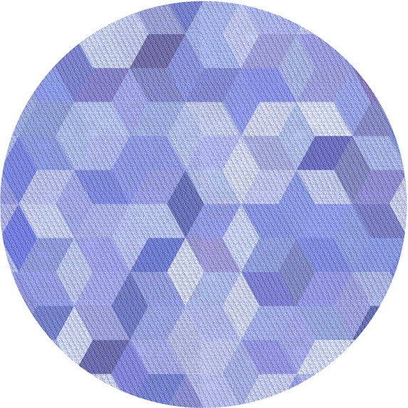 Ahgly Company Indoor Round Patterned Light Slate Blue Area Rugs, 8' Round