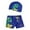 Dark Blue, variant on Toddler Boys Rash Guard Swimsuit with Swim Trunks Cartoon Printed Kids Bathing Suit Beach Pool Surfing Size 3-4T