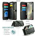 thumbnail image 6 of Allytechgroup Crossbody Wallet Case for Samsung Galaxy S25 Edge, Shoulder Strap Hand Wrist Cards Slots RFID Blocking Large Capacity Zipper Pocket  Shockproof Phone Case for Girls Women, Black, 6 of 9