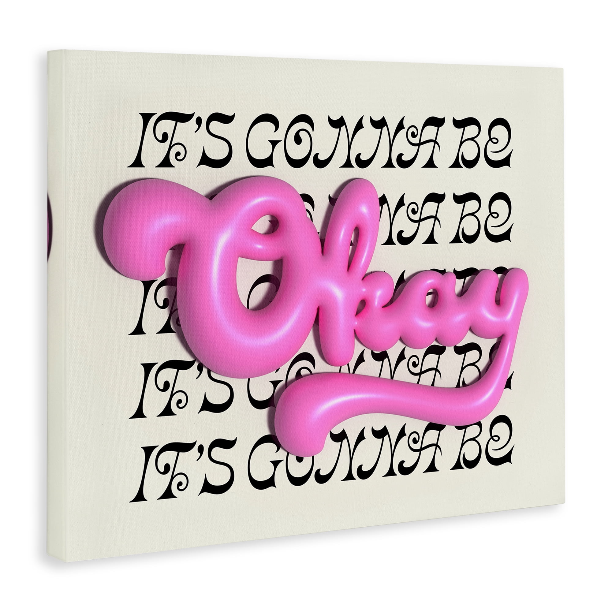 Stupell Industries Gonna Be Okay Typography Text & Numbers Painting Wrapped Canvas Art Print Wall Art, 20 x 16
