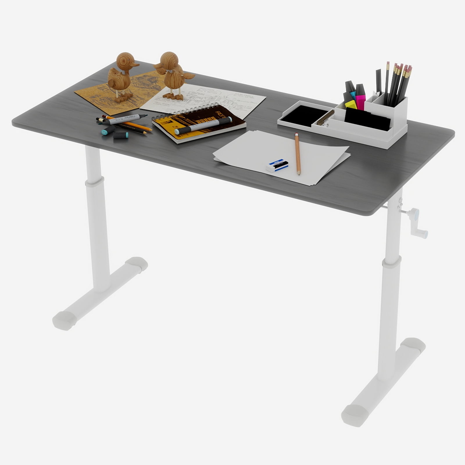 Adjustable Study Desk for Children and Adults, Height-Adjustable, Multifunctional Home Office Desk, Compact Design, 60x120cm