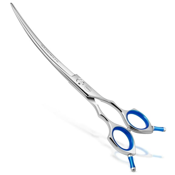 HASHIMOTO Dog Grooming Scissors, Curved Scissors for Dog Grooming, 7.5 inch, 30 Degree of Curved Blade,Light Weight, Pet Shears for Trimming Face and Paws.