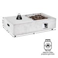 thumbnail image 4 of Costway 48" Concrete Rectangle Propane Gas Fire Pit W/ Lava Rocks Rain Cover 40,000 BTU, 4 of 10