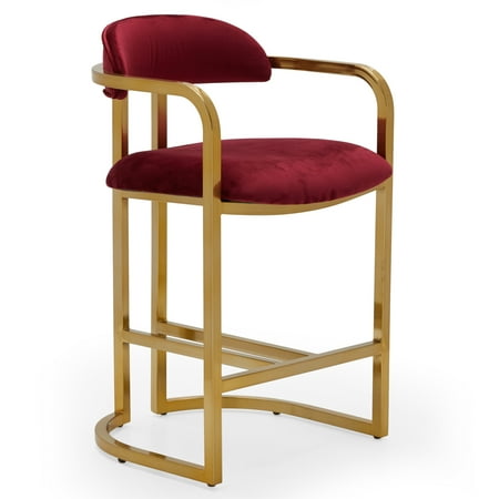 MoDRN Glam Marni Metal Base Counter Stool, Multiple Colors