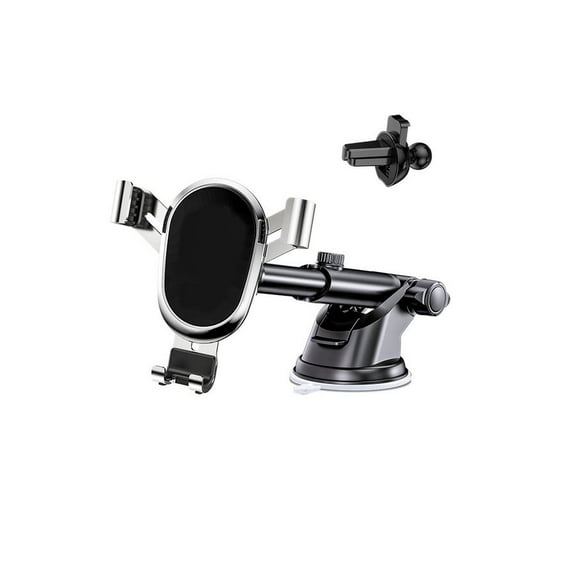 Car Mobile Phone Holder , Easy Installtion Car Phone Mount Cradle 360° Rotation Super Stable Car Phone Holder,Silver