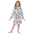 thumbnail image 6 of FORMRS Niños Bathrobe Unisex Hooded Robe Soft Plush Pajamas Sleepwear, Size 2-3T, Green Simple Triangles, 6 of 7
