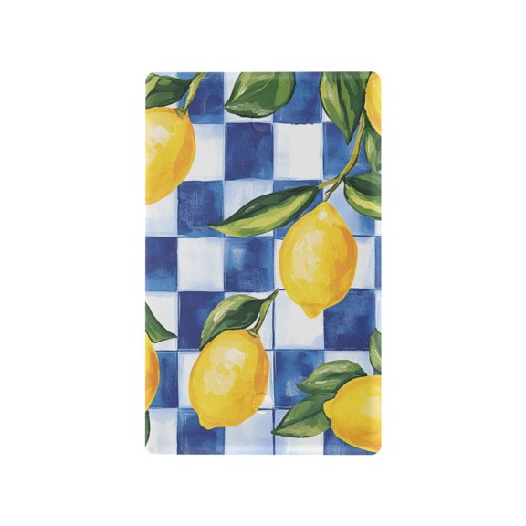 Yayeee Blank Wall Plate Cover 1-Gang 4.5"x2.7" Home Unused Decorative Outlet, Lemon Checkered