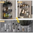 thumbnail image 3 of LOSFTES 2-Shelf Plastic Corner Mount Shower Caddy, Black, 2 Pack, 3 of 10