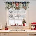 thumbnail image 2 of Merry Christmas Tie Up Valances Curtain, Funny Red Blue Yellow Gnome Snow Tree Adjustable Rod Pocket Short Window Treatment Tie Up Curtains Valances for Kitchen Living Room Bathroom 42x18 Inches, 2 of 9