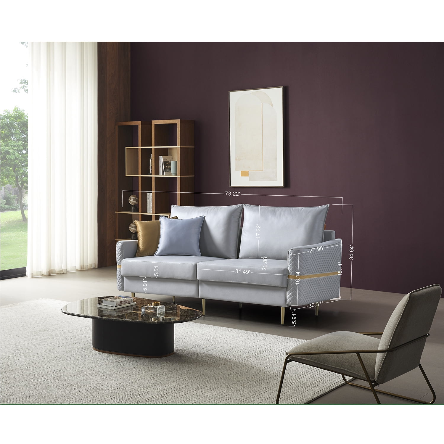Kadyn 73.22" 2 Seat Couch Sofa, Modern Fabric Loveseat Sofa with 2 Pillows, Heavy Duty Sleeper Sofa for Living Room, Light Grey Kadyn 73.22" 2 Seat Couch Sofa, Modern Fabric Loveseat Sofa with 2 Pillows, Heavy Duty Sleeper Sofa for Living Room, Light Grey