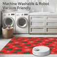 thumbnail image 5 of ODIKA 5'x7' Machine Washable Non-Slip Area Rug, Festive Pine Tree Motif with Sparkling Accents High Traffic Rug with Pad, Red, 606855, 5 of 8