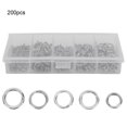 thumbnail image 4 of 200 Uds. Anillos divididos de doble bucle de hierro conectores de señuelo de gancho sólido accesorios de aparejos de pesca, 4 of 8