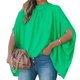 thumbnail image 1 of Camiseta de verano holgada con cuello y media manga para mujer, color Viridis, talla L, 1 of 6