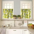 thumbnail image 2 of 70S Cute Floral Valance Curtain Retro Groovy Yellow and Lime Green Flowers Style Rod Pocket Valance Window Treatments Short Curtains for Kitchen Living Room Decor 54x18 Inch + 27x36 Inch X 2, 2 of 5