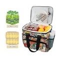 thumbnail image 2 of FORMRS Insulated Cooler Bag 24 Cans Capacity Soft Leakproof Lunch Box with Side Pockets, Orange Japanese Flowers Pattern, 2 of 7