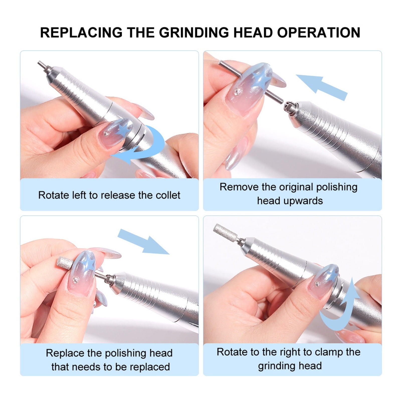 Home Nail Salon Acrylic Nail Drill Machine 45000RPM Portable Cordless Electric Nail Drill Machine