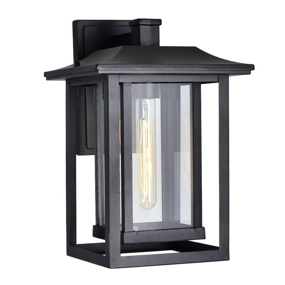 CWI Lighting Winfield 1 Light Farmhouse Metal Outdoor Wall Light in Black