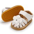 thumbnail image 5 of UTTOASFAY Toddler Shoes Toddler Infant Baby Girls Shoes Leather Sandals Summer Bowknot Flats Flower Shoes White 0-6Month, 5 of 5