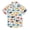 Cartoon Fishes Swimming, variant on Small Short Sleeve Button Down Shirts Sailing Ship on Sea Casual Shirt 3-10 Years