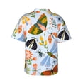 thumbnail image 3 of Goofa Insects and Flowers Hawaiian Shirt for Men, Unisex Summer Beach Casual Short Sleeve Button Down Shirts,Aloha Tropical Floral print shirt-Small, 3 of 9