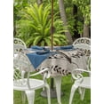 thumbnail image 2 of Outdoor Tablecloth with Umbrella Hole and Zipper, Western Stars Farmhouse Round Table Cloth 54 Inch Waterproof Tablecloth, Vintage Wheat Rings Wooden Stripes Picnic Table Cover for Patio Camping, 2 of 7