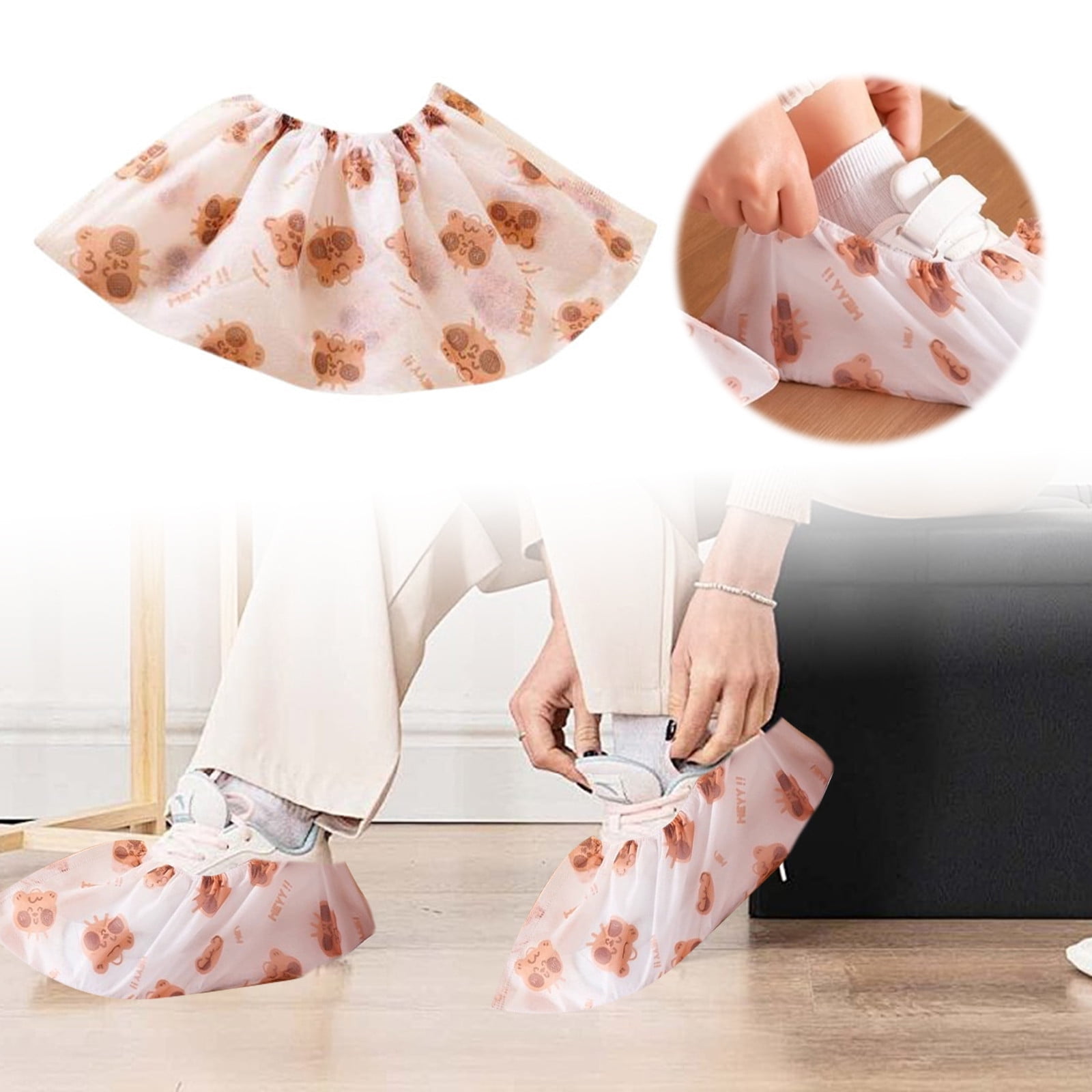 60 Pack Disposable Boot Shoe Covers Anti-Slip Waterproof Shoe Protector Cover - View #2