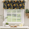 thumbnail image 2 of 2 Pack Valances for Window, Black Yellow Sunflower Short Curtains for Kitchen Bedroom Living Room, Summer Botanical Farmhouse Floral Rod Pocket Small Window Treatment Valance Drapes 42 x 12 Inch, 2 of 8