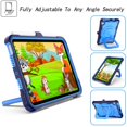 thumbnail image 2 of Dteck Shoulder Strap Case for Apple iPad mini 6th Generation 2021 8.3-inch,Shockproof Rubber Heavy Duty Hybrid Kids Friendly Protective Drop-Proof Protection Handle Kickstand Cover,Blue+Navy, 2 of 7