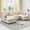 Beige, variant on Felizpace 113" Modular Sectional Sofa, 3-Seater Cloud Couch with Extra Thicked Deep Seat, Chenille Upholstered Sofa for Living Room, Black