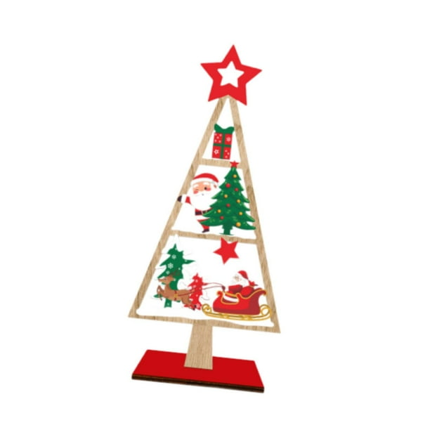 Adorno navideño de escritorio, placa de madera, decoración navideña, letrero navideño Estilo A
