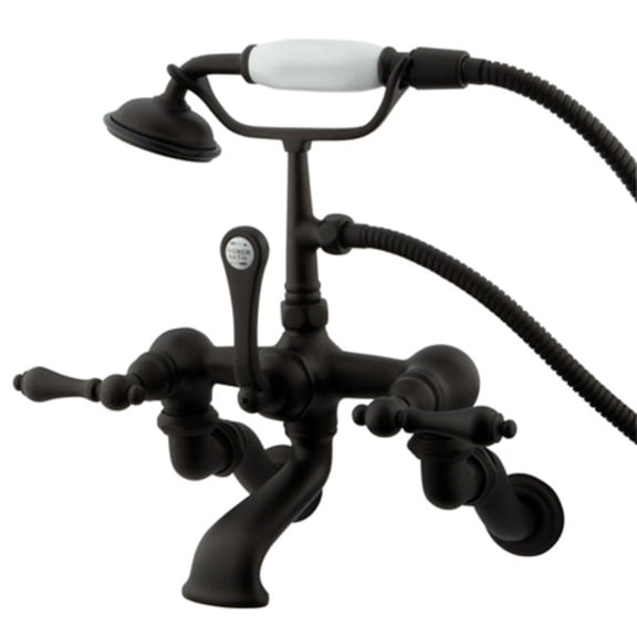 Elements Of Design Dt4575al Triple Handle Wall Mounted Clawfoot Tub Filler - Bronze