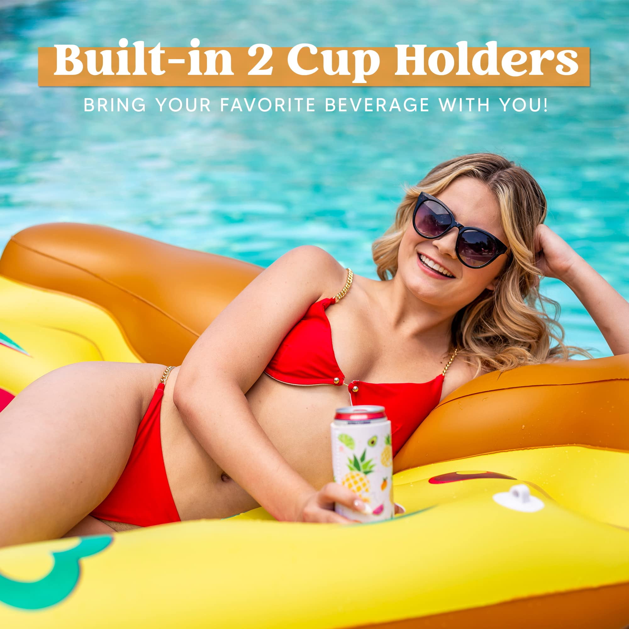 Joyfy Giant Inflatable Pizza Slice Pool Float, Floating Island, Fun Pool Floaties, Summer Pool Raft Lounge for Adults(1 Pack)