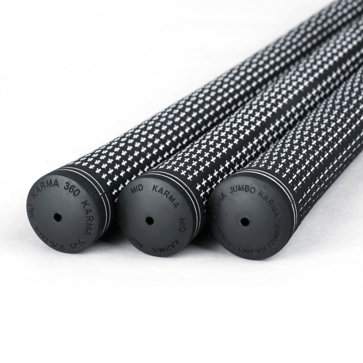 Karma Revolution Black/White Midsize (+1/32") 13 Piece Golf Grip Bundle