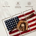 thumbnail image 6 of Elephant Stock Baseball Gear American Flag Wall Art - Horizontal Multi Panel Canvas - Living Room Wall Decor - Sports Multi Panel - Red And Brown Decor - 74" x 48", 6 of 8