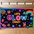 thumbnail image 6 of Neon Lights Glow Party Banner Retro Design Disco Theme for Birthday Party Indoor Decoration Dance Event, 6 of 9