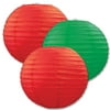 Beistle 9 1/2" Paper Lantern Red/Green 6/Pack 54570-RG