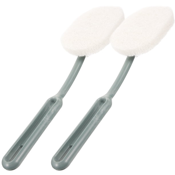 BRIGHTFUFU 2 uds cepillos de baño cepillo de limpieza de mango largo herramienta de limpieza de baño duradera
