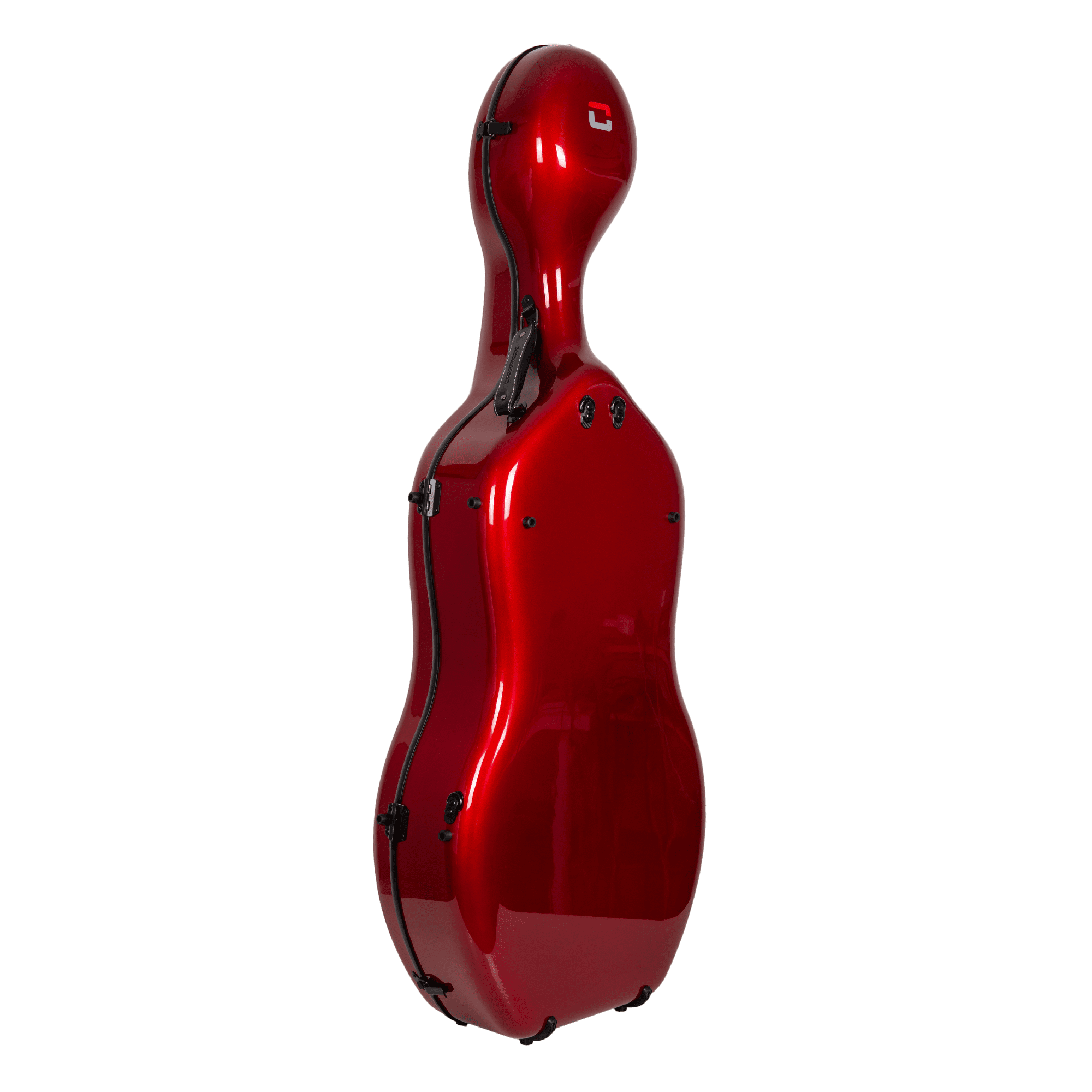 Crossrock Ultra Carbon Fiber Case fits 4/4 Full Size Cello, Super lightweight as 6 lb, with Protective Cover, TSA Lock -Pearlescent Red