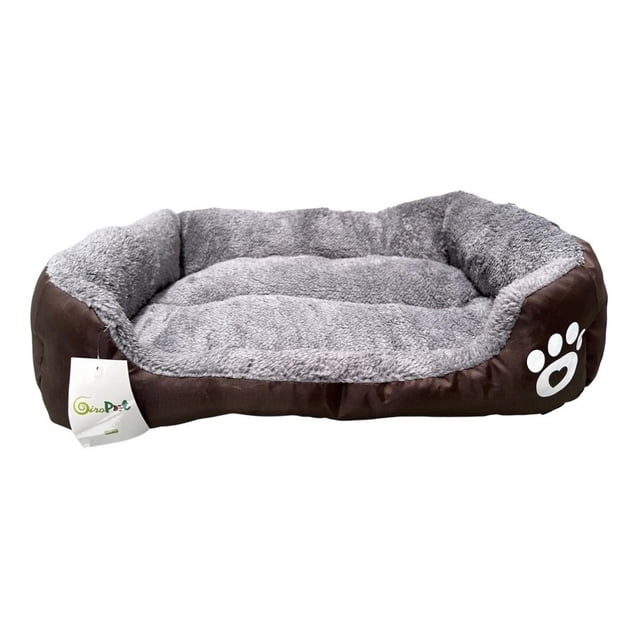 Cama Para Mascotas Talla X L - Estampado Huella marron Extragrande Giropet Cama XL